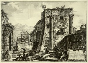 Ruinas del Templo de Castor, del álbum Antigüedades de Cora